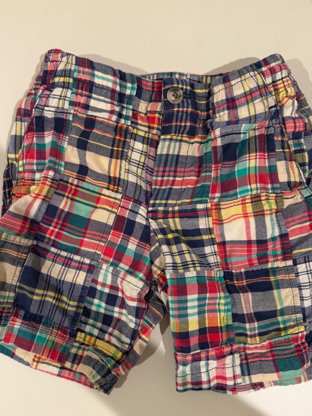Polo by Ralph Lauren Boys Madras Plaid Patchwork Shorts - Multi